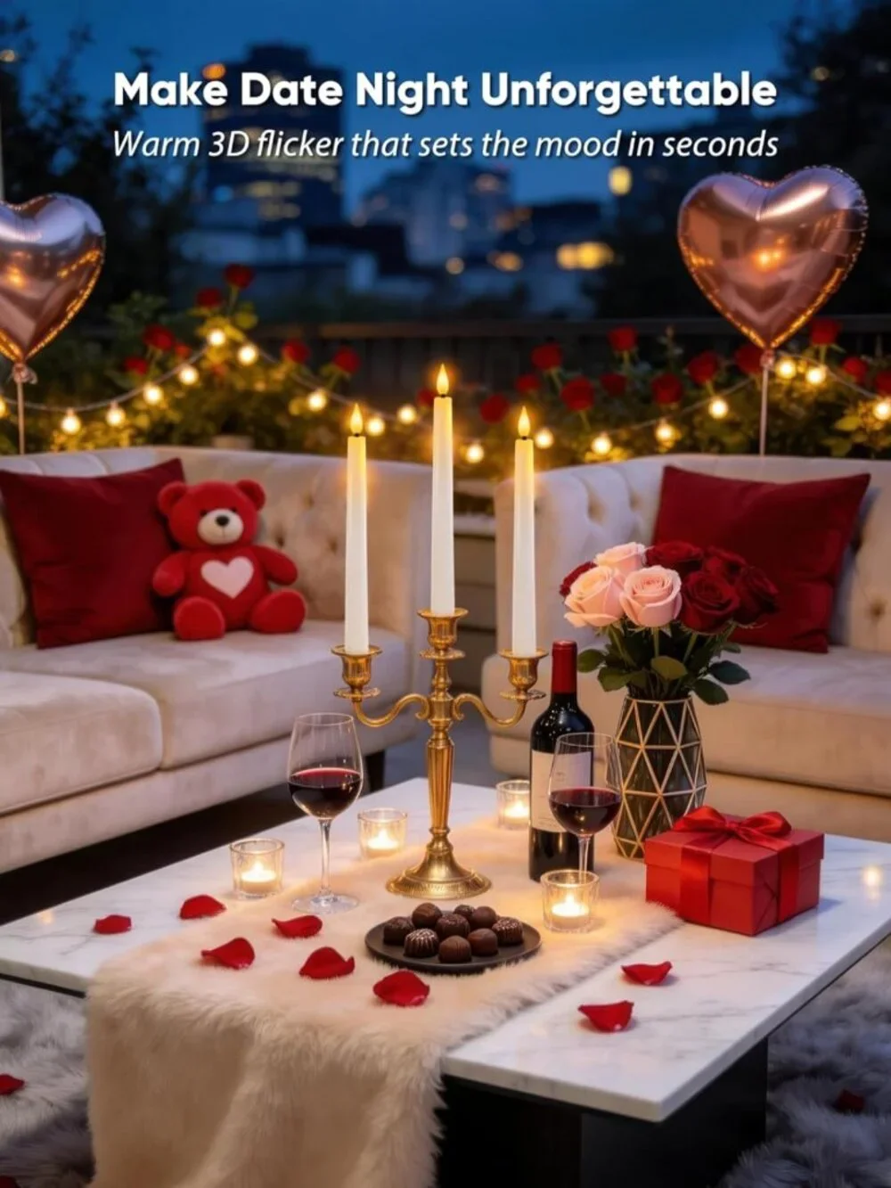 24 Pcs LED Flameless Taper Candles with Remote - Flickering Battery Operated